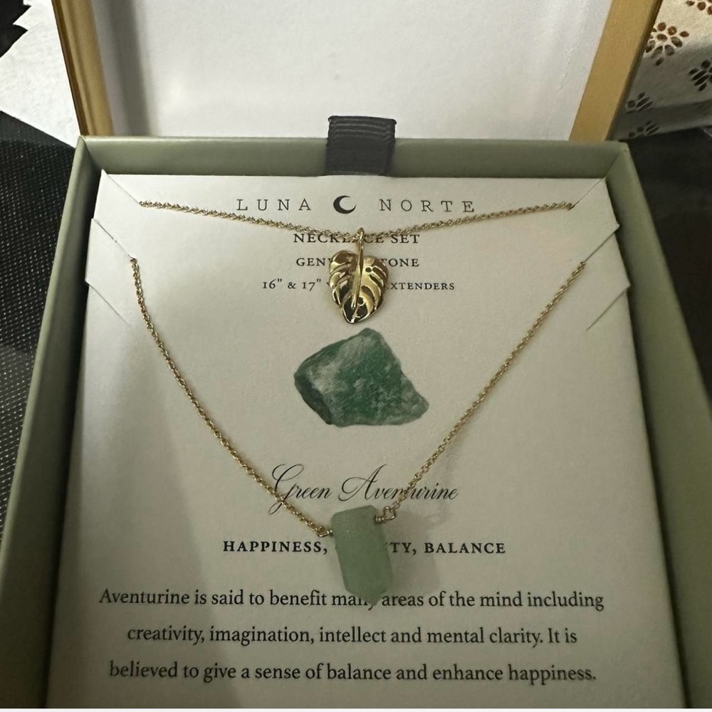 Green Aventurine Necklace Set - Luna Norte